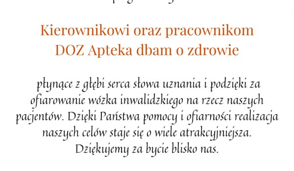 Podziękowanie