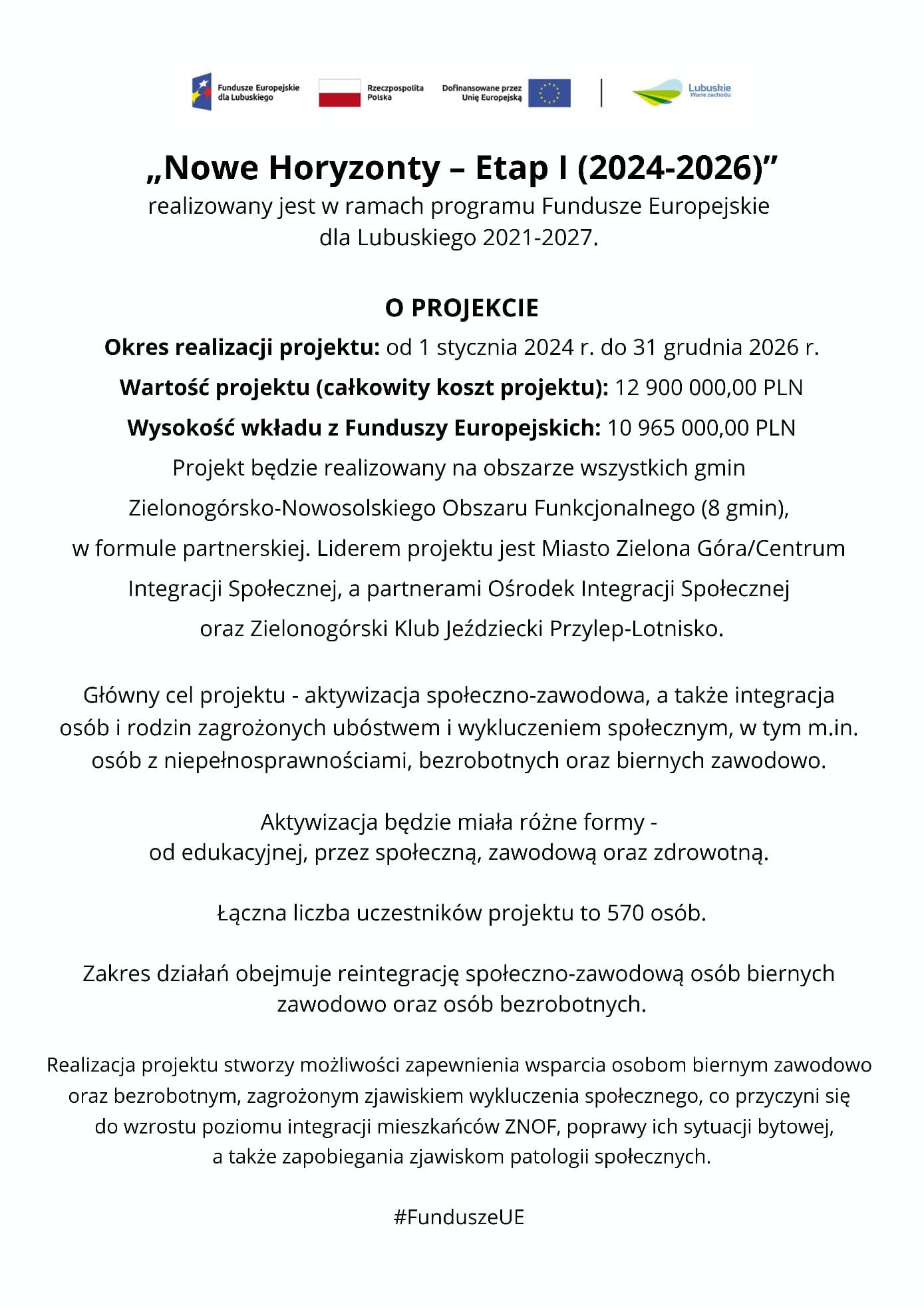 Projekt "Nowe Horyzonty - Etap (2024-2026)"